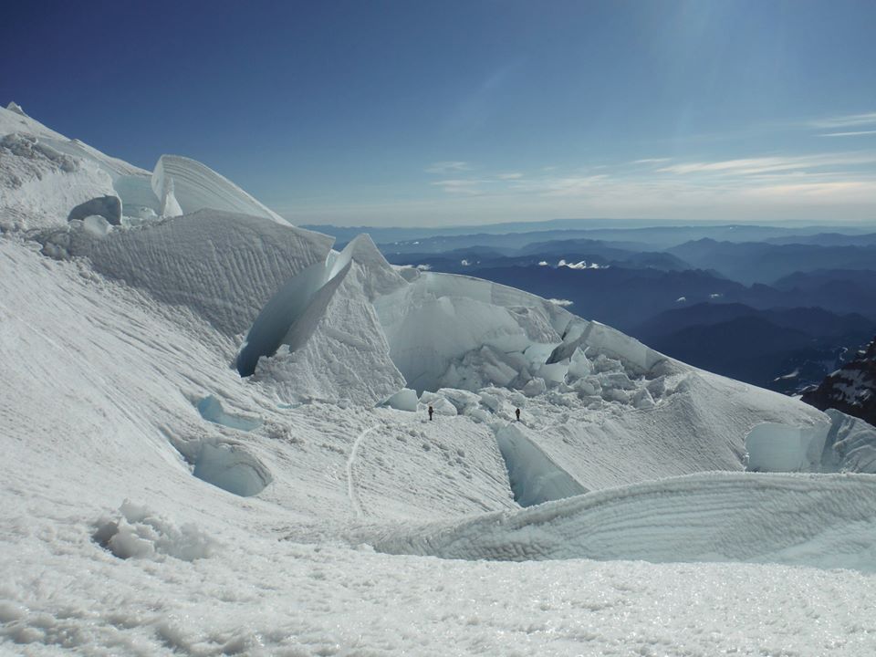 Two climbers in the danger zone