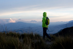 Walking the grassy highland above Quito