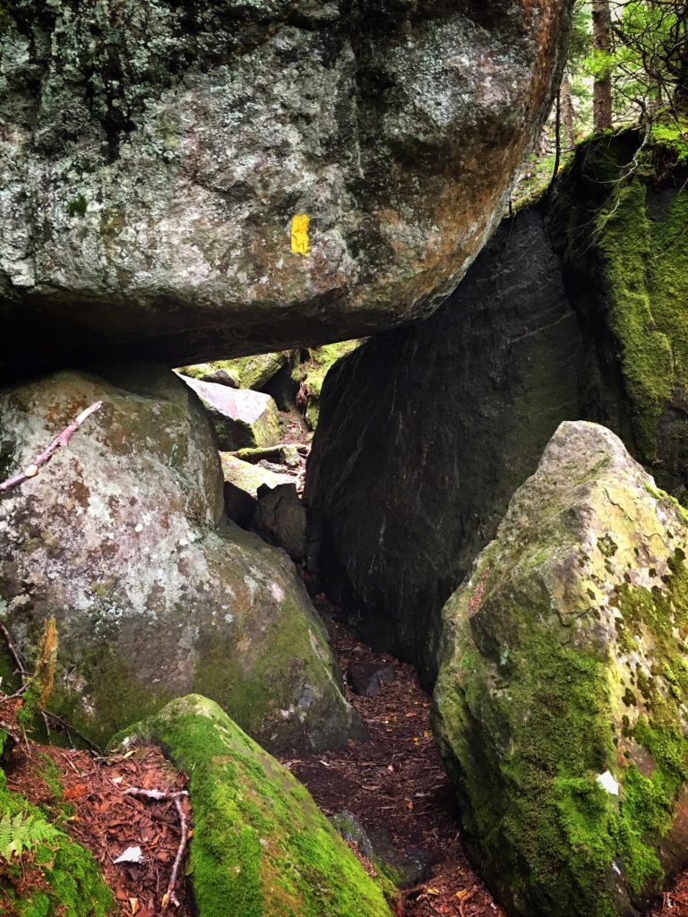 Boulder scrambles and tunnels as you near the upper reaches of the ravine