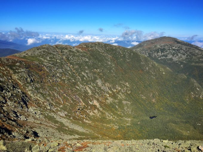 The Northern Presidentials with tiny Spaulding Lake from above