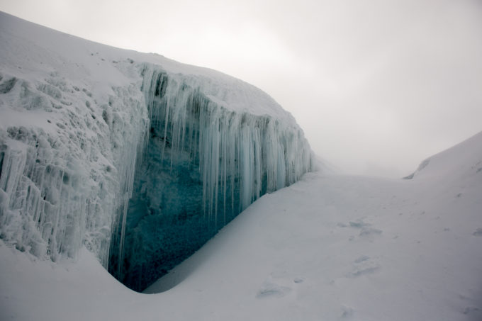 The route up Cayambe weaves through seracs and crevasses.  Cayambe is not only Ecuador's third highest peak, it is also the third highest peak in the Americas, North of the Equator