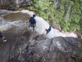 Rappelling Down Waterfalls in Crawford Notch